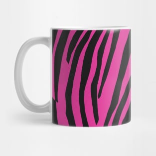 Hot Pink and Black Zebra Print Stripes Mug